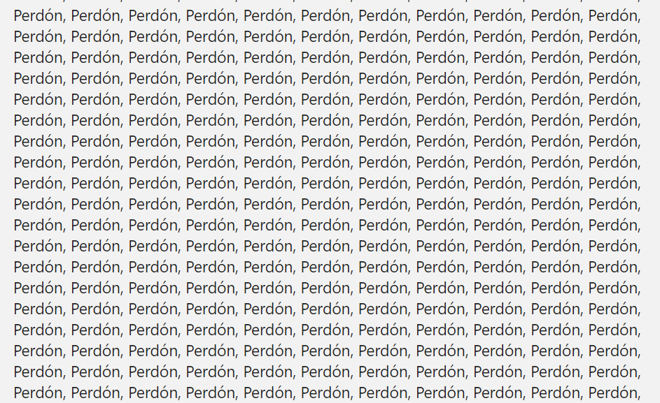 perdon escrito 1000 veces